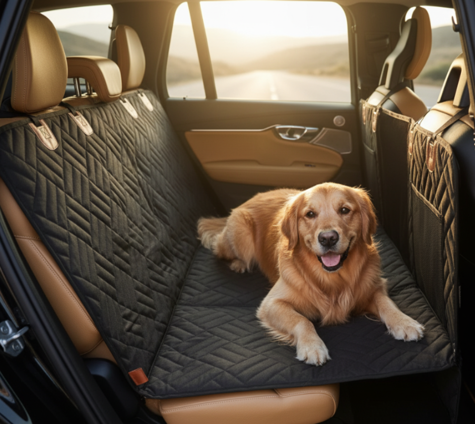 WuffHauss Shield – Luxus-Autositzschutz für Hunde